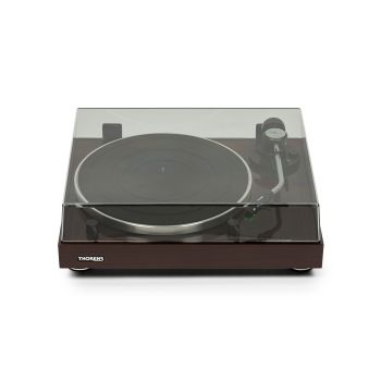 Thorens TD-204 walnut high gloss with cover closed
