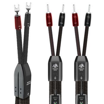 AudioQuest Dragon Zero and Bass Bi-Wire spades to bananas