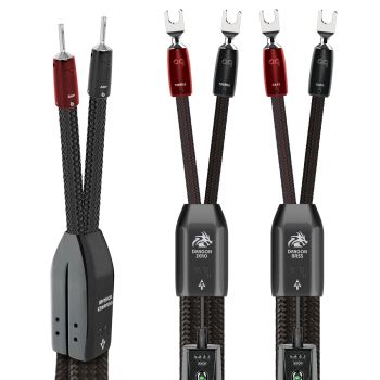 AudioQuest Dragon Zero and Bass Bi-Wire bananas to spades