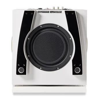 REL S/850 white lacquer bottom passive radiator