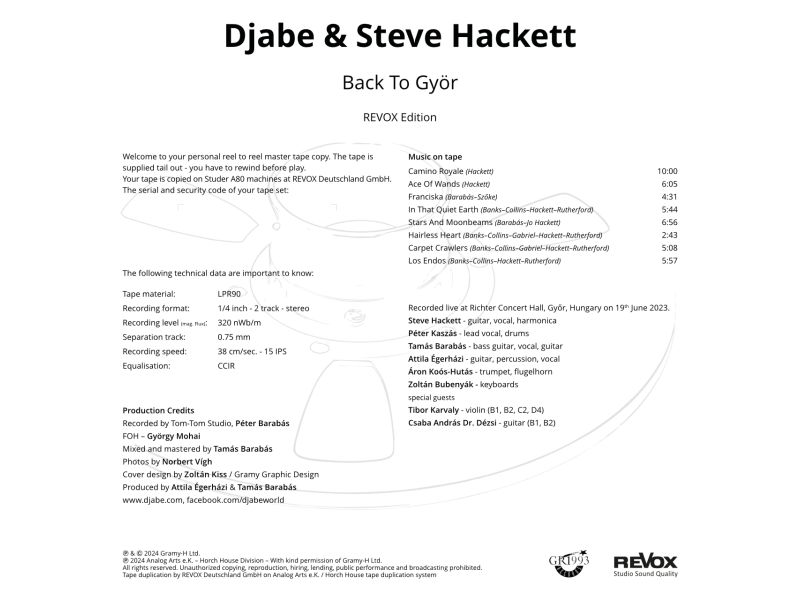 Revox Tape Reel - Steve Hackett & Djabe \