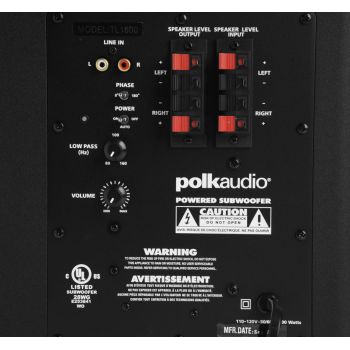 Polk Audio TL1600 subwoofer connections