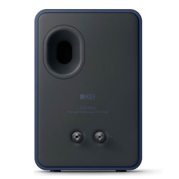 KEF LS50 Meta royal blue back, connections
