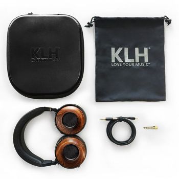 KLH Ultimate One headphones, bag, cable, connector