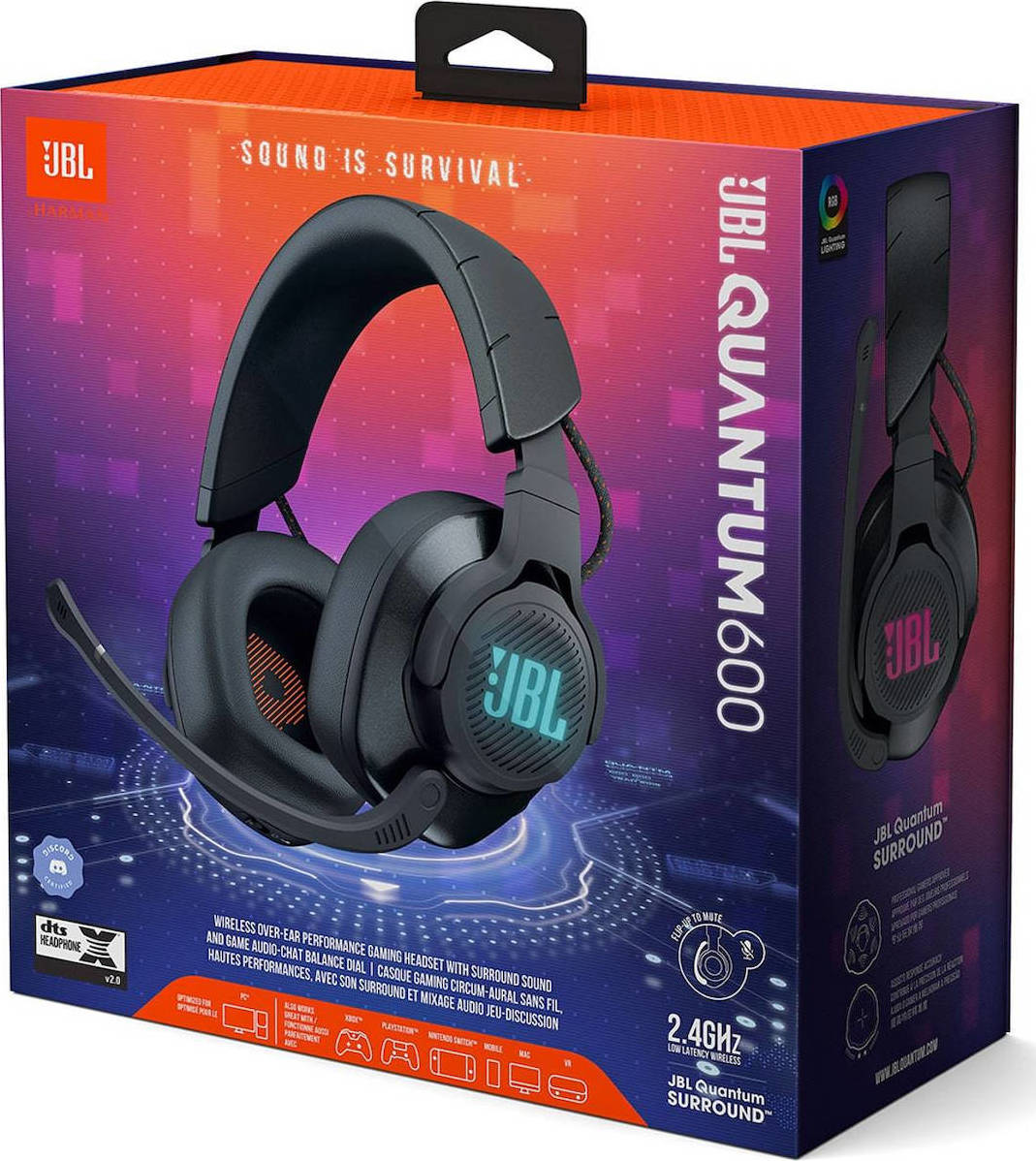 JBL Quantum-600 gaming 2.4GHz wireless headphones - ασυρματα ακουστικα
