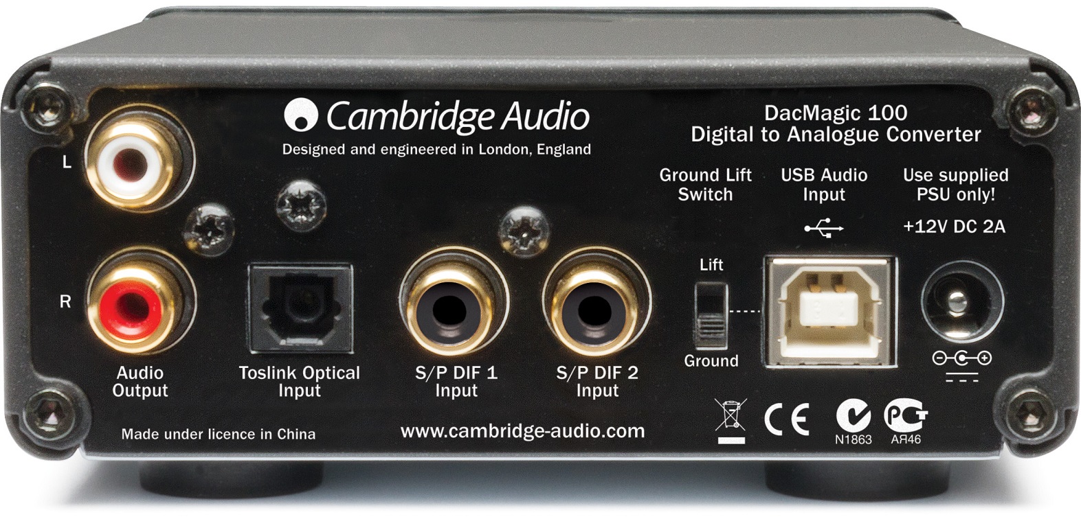 9010 Cambridge Audio DAC MAGIC 100 Back Rear Connections Kosmashifi Stoa Fexi 