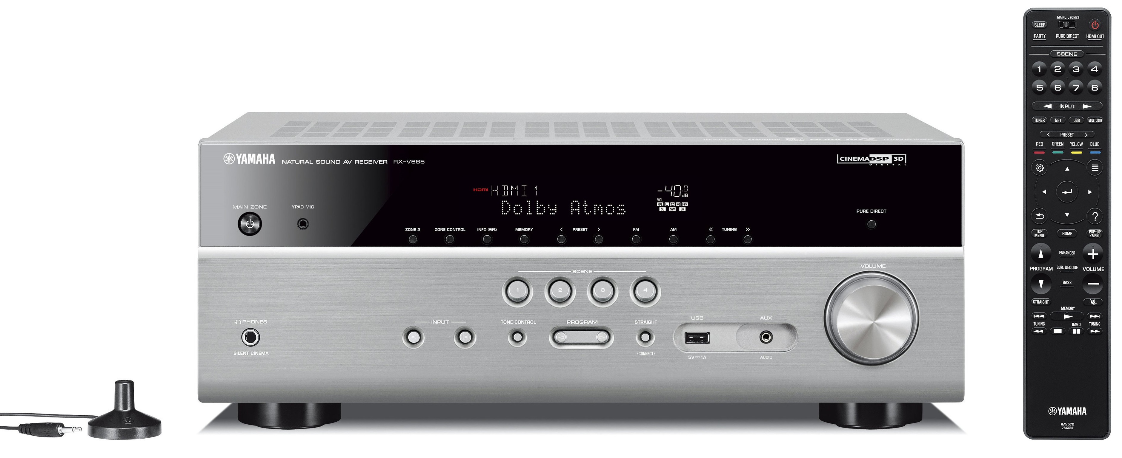 Yamaha RXV685 silver/titanium ραδιοενισχυτης home cinema Kosmas